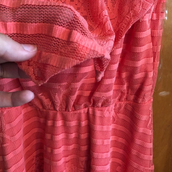 Coral Ruffle Dress - Picture 2 of 4